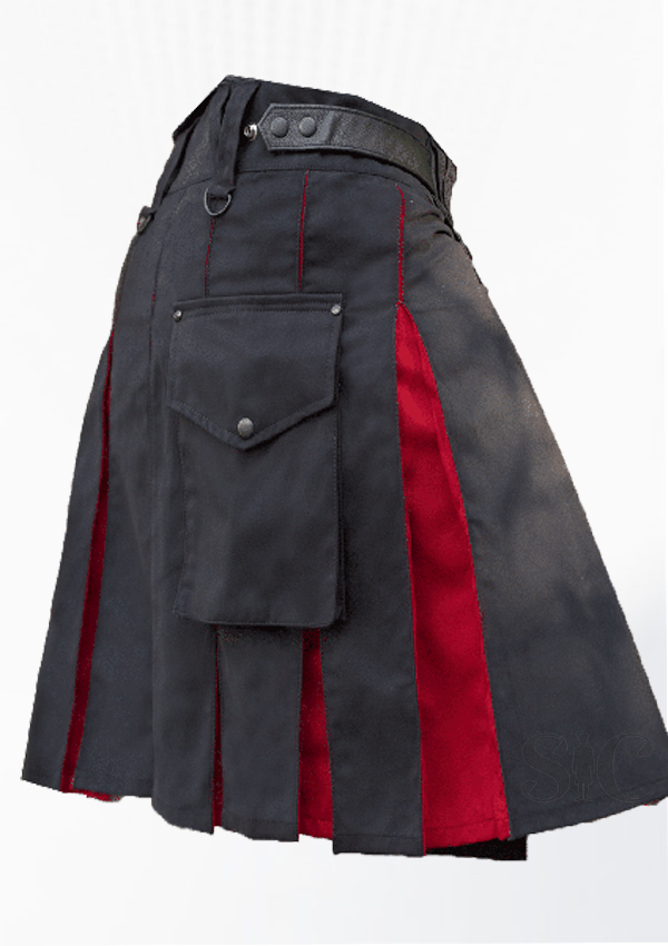 Premium Quality KJ Black Red Hybrid Kilt Back Design 7
