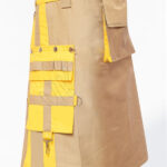 Premium Quality Traditional Scottish Khaki & Yellow Hybrid Kilts Design 67