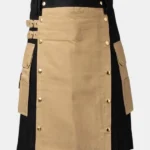 Khaki & Black Hybrid Kilt