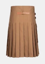 Khaki Brown Utility Kilt Back