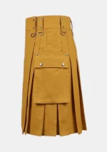 Khaki Brown Utility Kilt Left