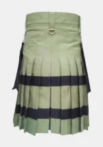 Khaki Fashion Utility Kilt Back