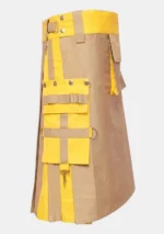Khaki & Yellow Hybrid Kilt Left