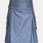 Light Blue Cargo Utility Kilt