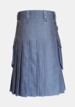 Light Blue Cargo Utility Kilt Back