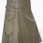 Premium Quality Light Color Olive Utility Kilt Design 73