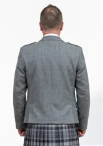 Light Grey Argyle Jacket with Vest Back View
