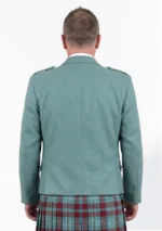 Light Sea Green Tweed Argyle Jacket with Vest Back View