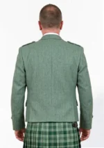 Lovat Green Tweed Argyle Jacket with Vest Back View