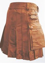 Luxurious Brown Leather Kilt Scotland Design 29