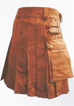 Luxurious Brown Leather Kilt Scotland Design 29