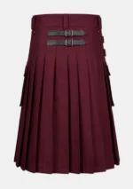Maroon Cargo Kilt Back