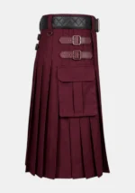 Maroon Cargo Kilt Right