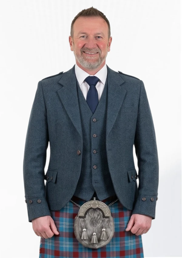 Men's Argyle Jacket with Vest Front View