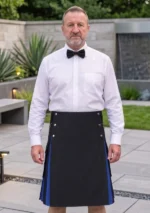 Men's Black & Blue Hybrid Kilt