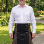 Men's Black & Brown Fashion Hybrid Utility Kilt
