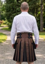 Men's Black & Brown Fashion Hybrid Utility Kilt Back