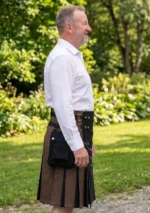 Men's Black & Brown Fashion Hybrid Utility Kilt Side