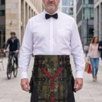 Men's Black Canvas Camouflage Kilt