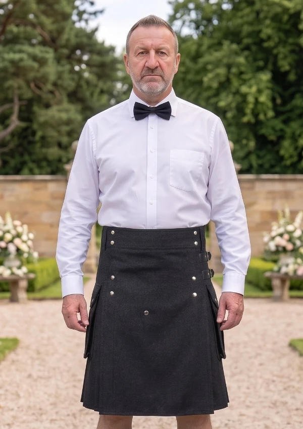 Men's Black Cargo Utility Kilt Men's Black Cargo Utility Kilt