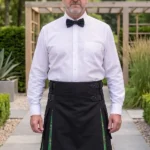 Men's Black Cotton with Irish Tartan Utility Kilt