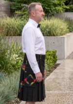 Men's Black Fashion Hybrid Utility Kilt Side