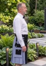 Men's Black & Grey Hybrid Kilt Side