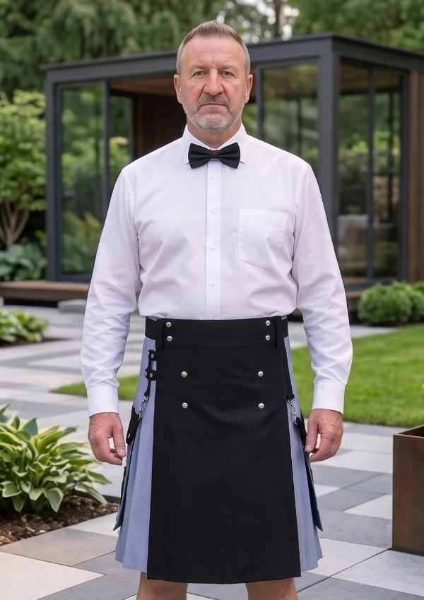 Men's Black & Grey Hybrid Kilt