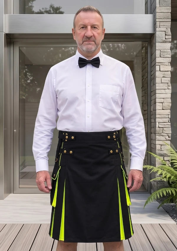 Men's Black Perot Hybrid Kilt