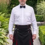 Men's Black & Red Hybrid Kilt