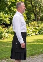 Men's Black Utility Kilt With Strap Side