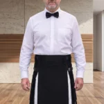 Men's Black & White Cotton Hybrid Kilt