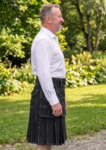 Men's Black Work Utility Kilt Side