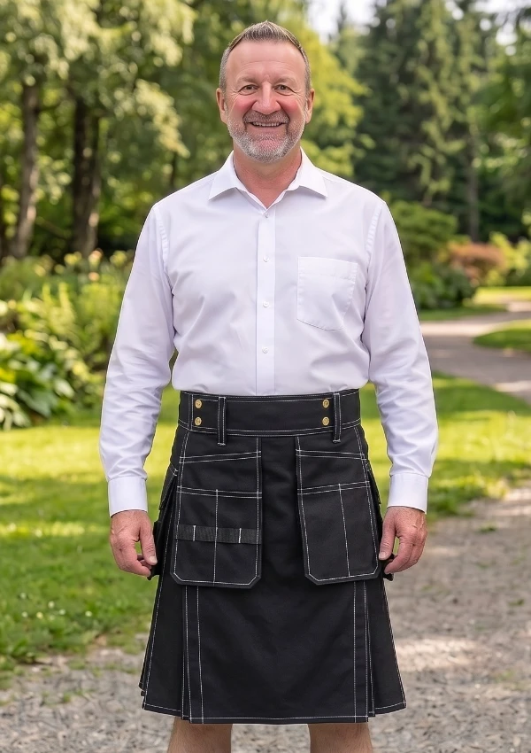Men's Black Work Utility Kilt