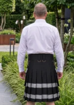Men's Black and Grey Hybrid Utility Kilt Back