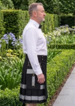 Men's Black and Grey Hybrid Utility Kilt Side