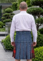 Men's Blue Denim Kilt Back
