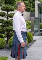 Men's Blue Denim Kilt Side