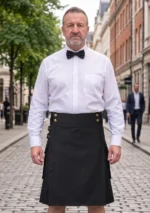 Men's Casual Black Utility Kilt