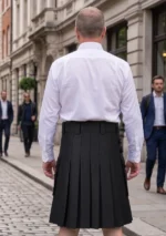 Men's Casual Black Utility Kilt Back