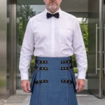 Men's Casual Blue Denim Kilt