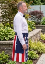 Men's Classic American Flag Hybrid Utility Kilt Side