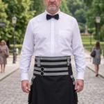 Men's Classic Black Fashion Utility Kilt