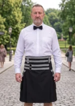 Men's Classic Black Fashion Utility Kilt