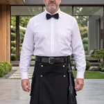Men's Classic Black Fashion Utility Kilt