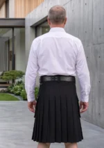 Men's Classic Black Fashion Utility Kilt Back