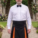 Men's Classic Black & Orange Hybrid Kilt