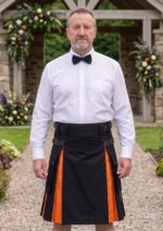 Men's Classic Black & Orange Hybrid Kilt