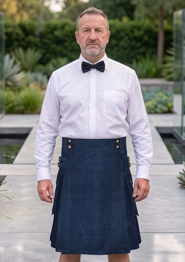 Men's Classic Blue Denim Kilt Men's Classic Blue Denim Kilt