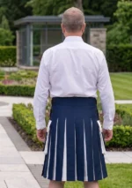 Men's Classic Blue & White Utility Kilt Back
